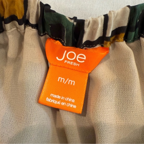 Joe Fresh Skirt Gold and Green Satiny Midi Geometric Patterns Women's Size M - Picture 7 of 7